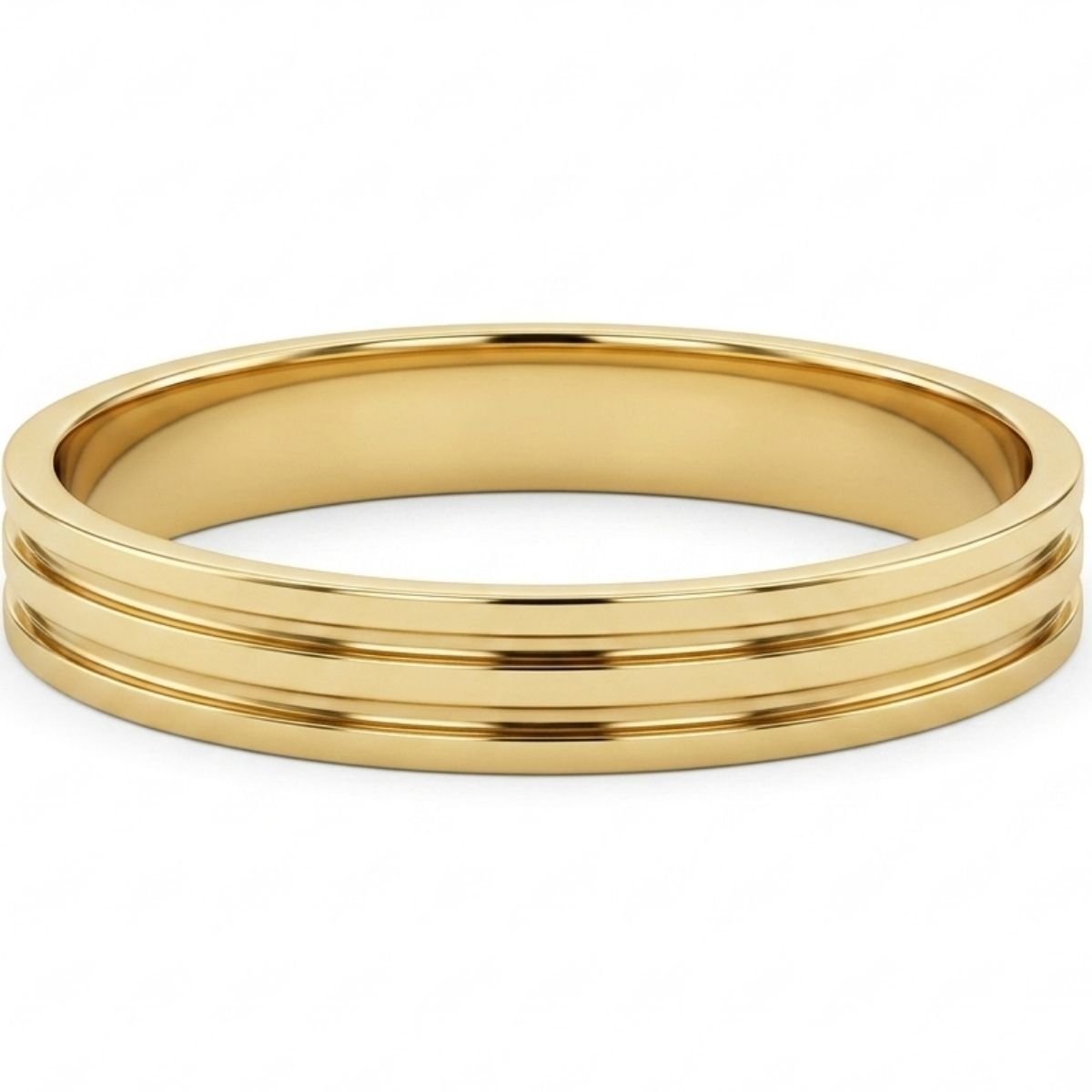 Aliança Gold Lines 3,8mm de Ouro Amarelo Legítimo 18K