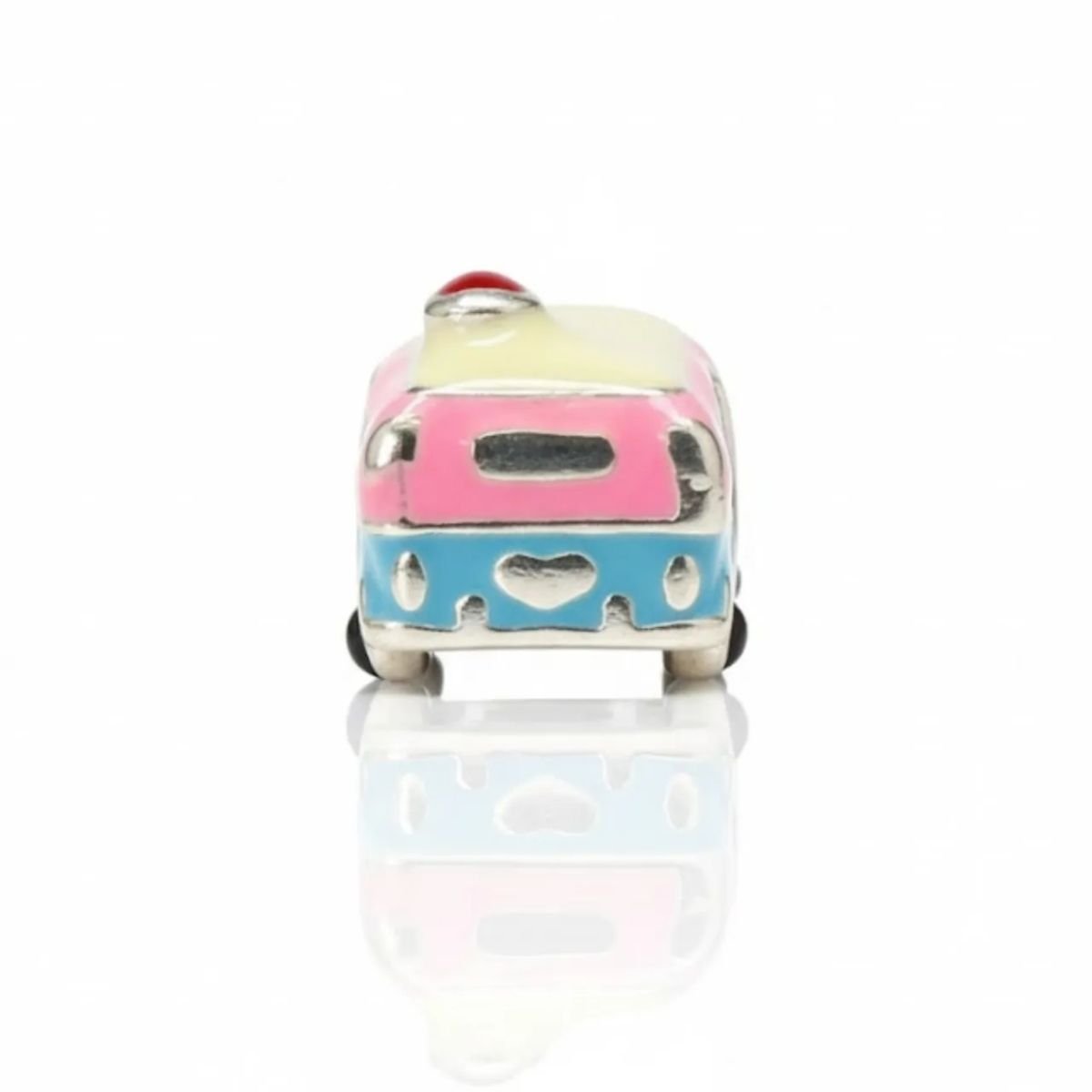 Berloque Separador Kombi Clássica Vintage Esmaltada em Prata 925