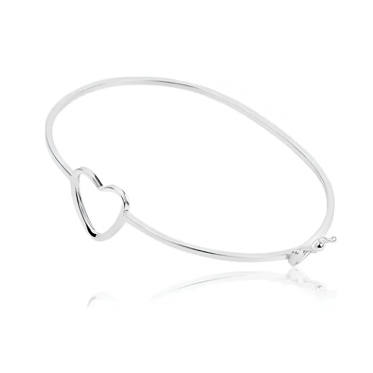 Bracelete Coração Vazado Minimalista em Prata 925