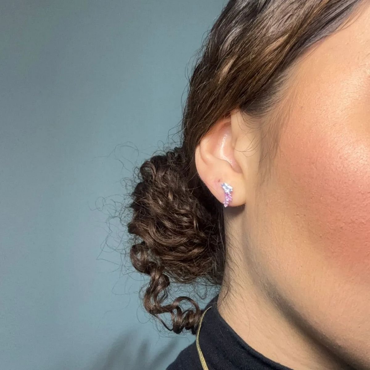Brinco Ear Cuff Baguetes em Prata 925