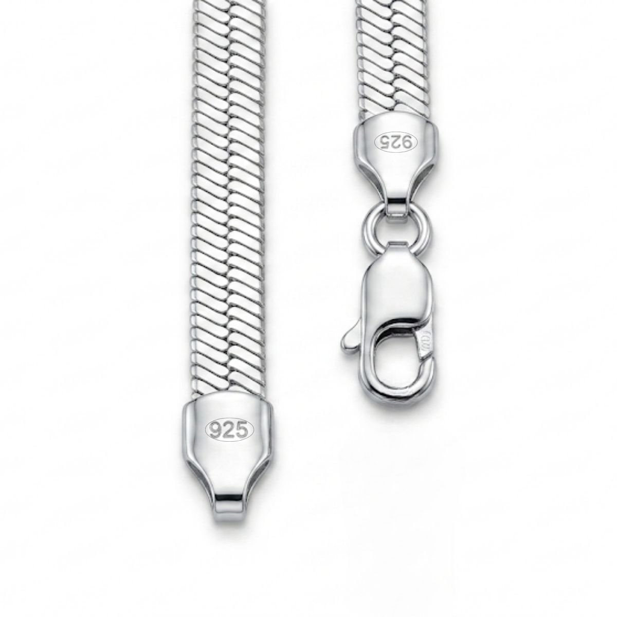 Colar Choker Fita Laminada 4,5mm em Prata 925
