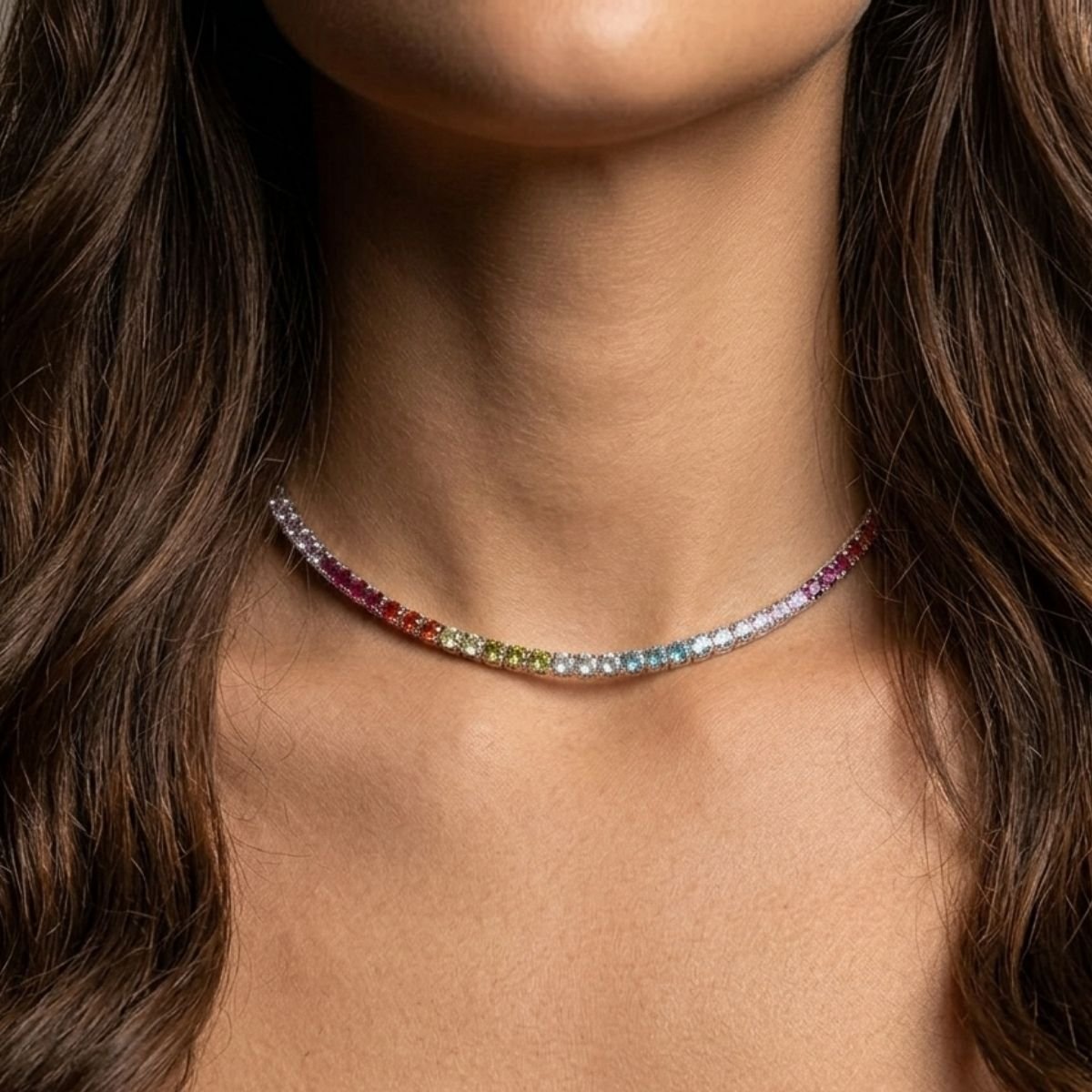 Colar Gargantilha Riviera Colors 2mm em Prata 925