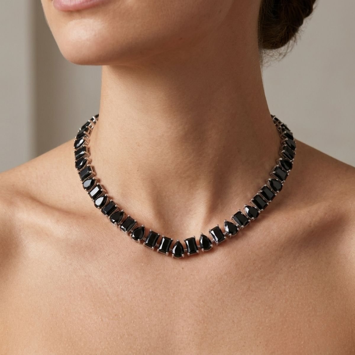 Colar Riviera Black Brilho de Gala em Prata 925