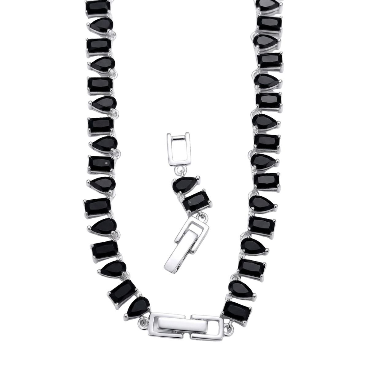 Colar Riviera Black Brilho de Gala em Prata 925