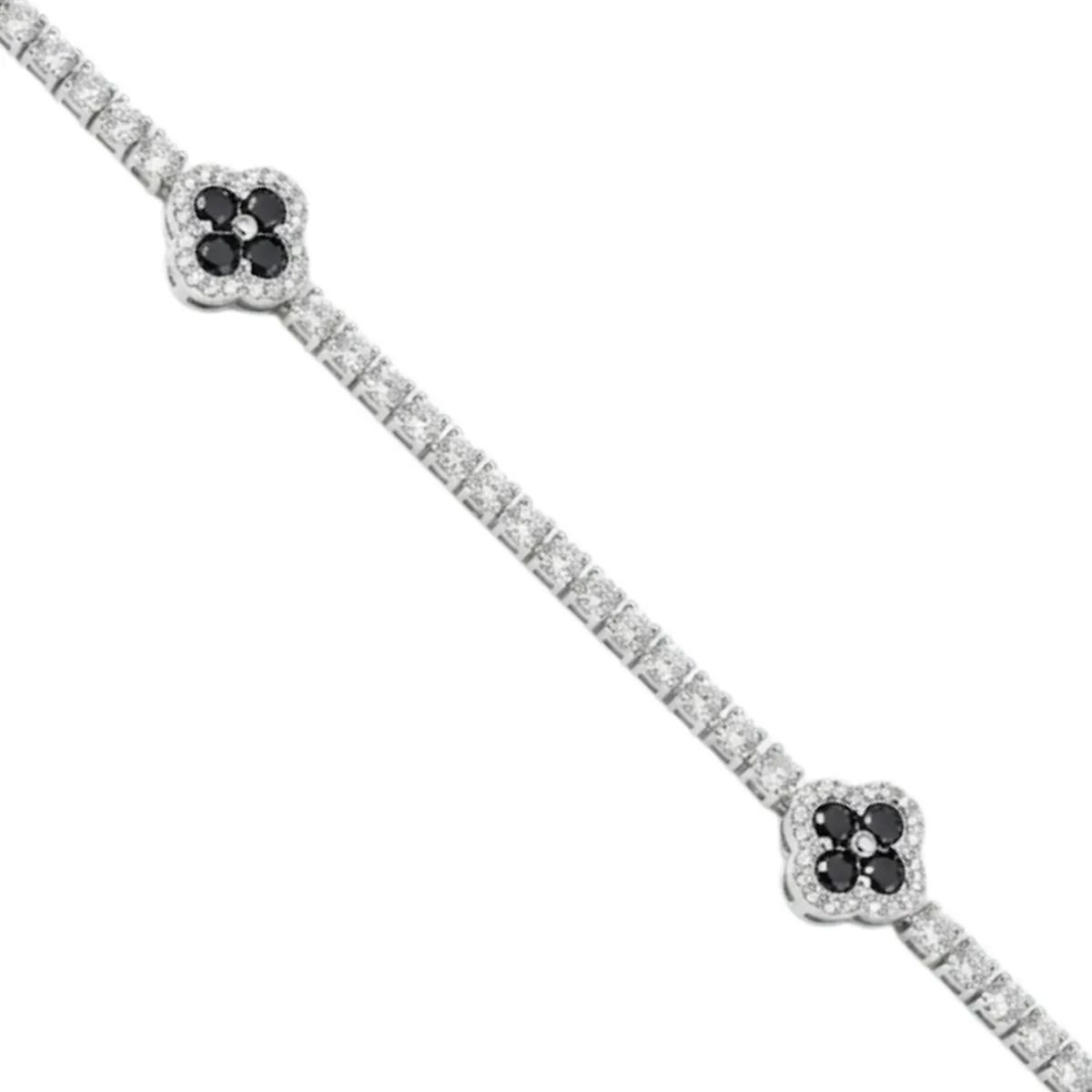 Colar Riviera Trevo Black Luxo em Prata 925