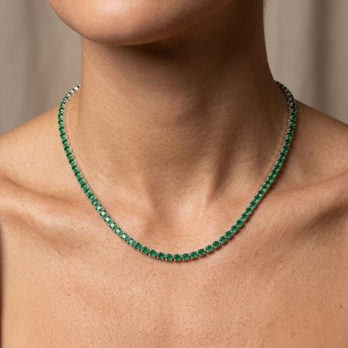 Colar Riviera Verde Radiante em Prata 925