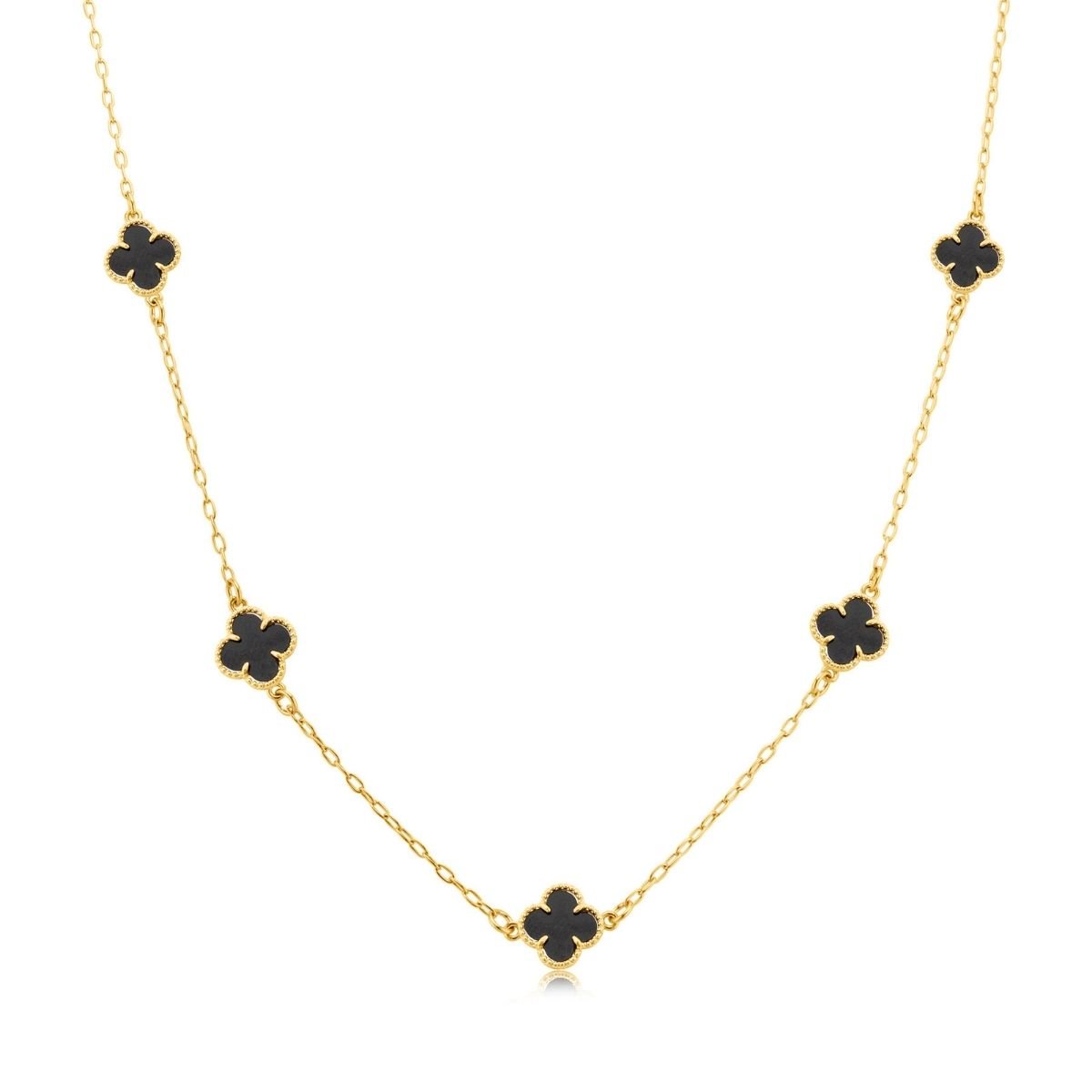 Colar Trevo da Sorte Vintage Folheado a Ouro 18K