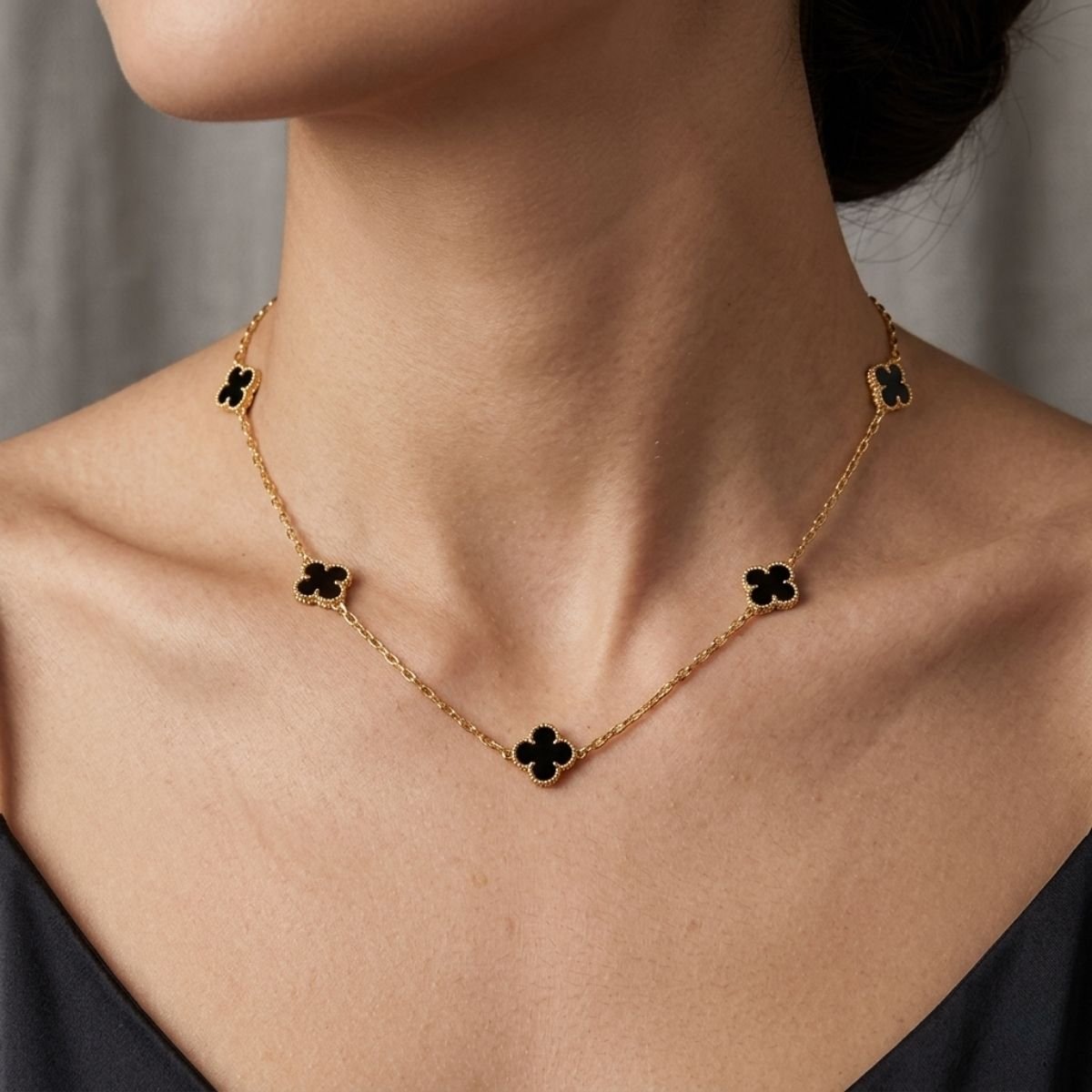 Colar Trevo da Sorte Vintage Folheado a Ouro 18K