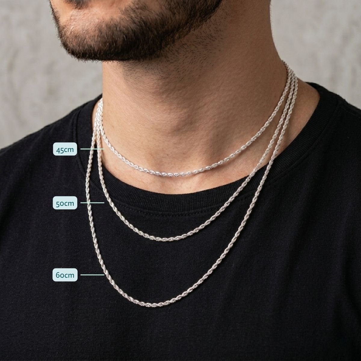 Corrente Cordão Baiano Clássica 1,5mm em Prata 925