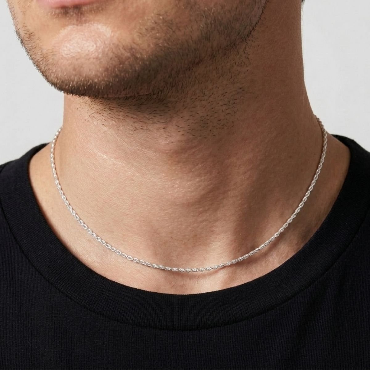 Corrente Cordão Baiano Clássica 1mm em Prata 925