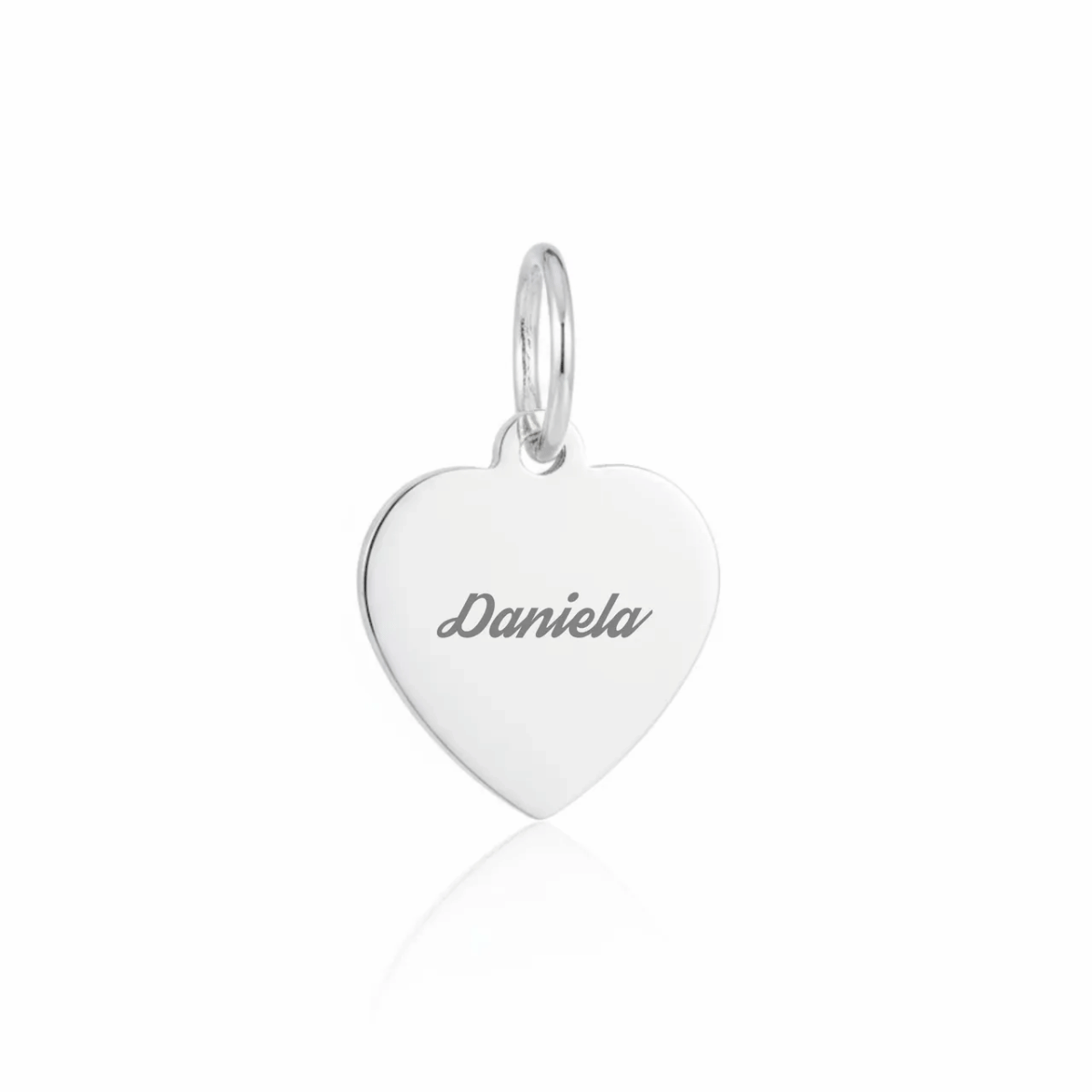 Pingente Coração Liso Personalizável 14,2mm em Prata 925