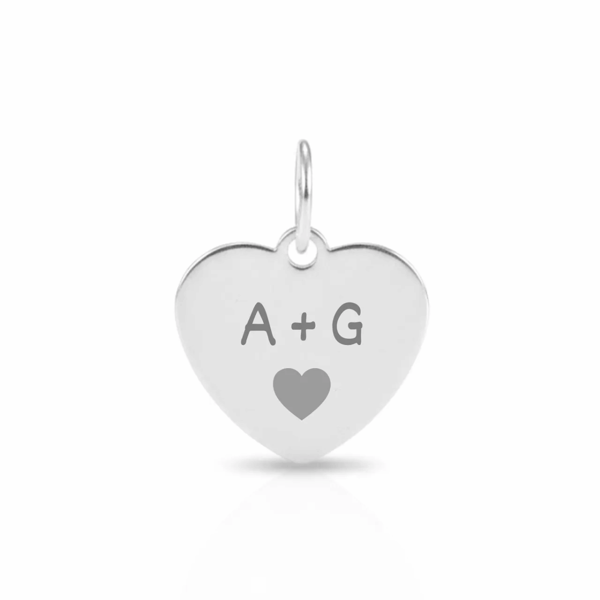 Pingente Coração Liso Personalizável 20,2mm em Prata 925