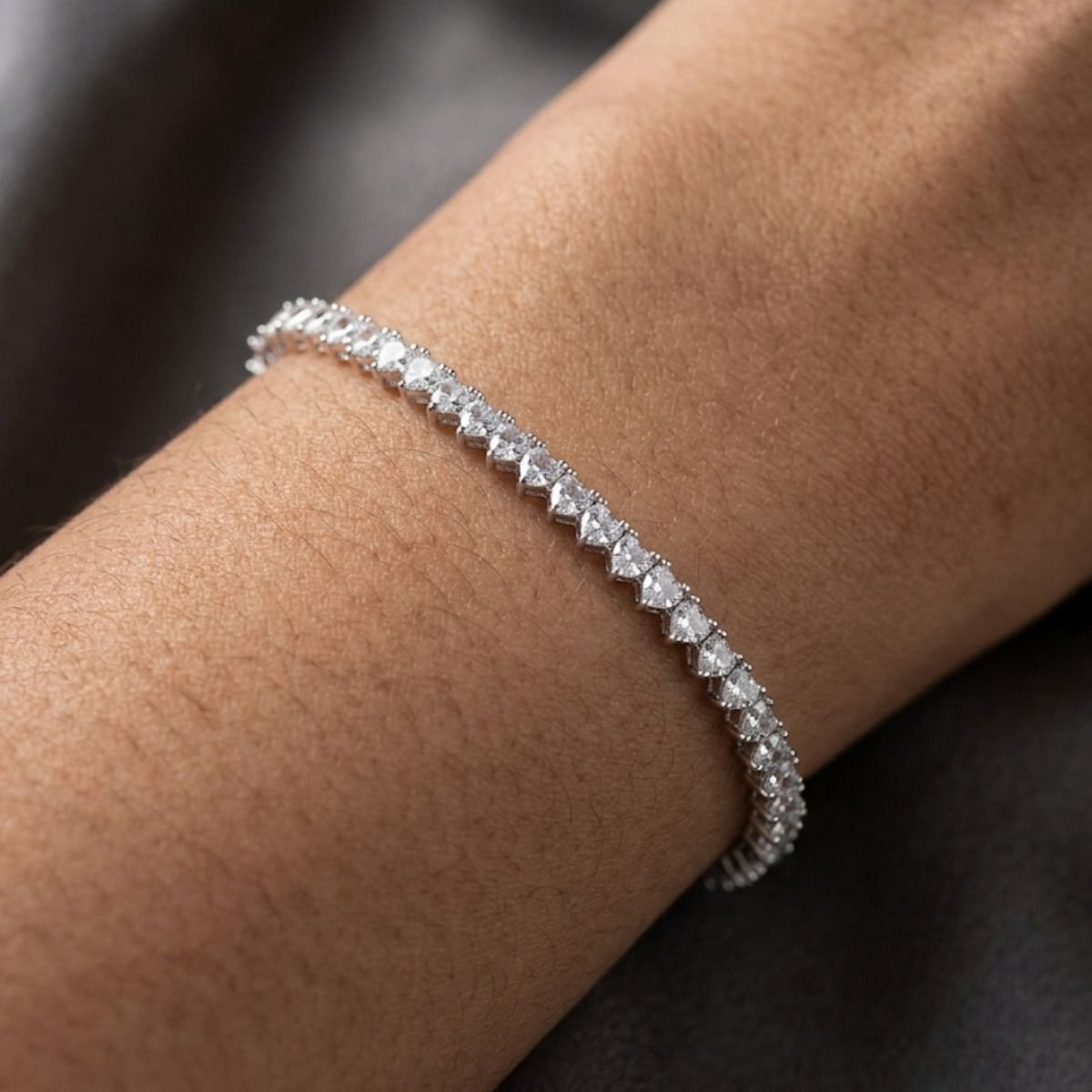 Pulseira Riviera Coração 4,2mm em Prata 925
