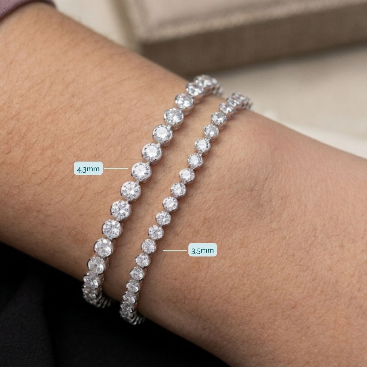 Pulseira Riviera Cristal Redonda em Prata 925
