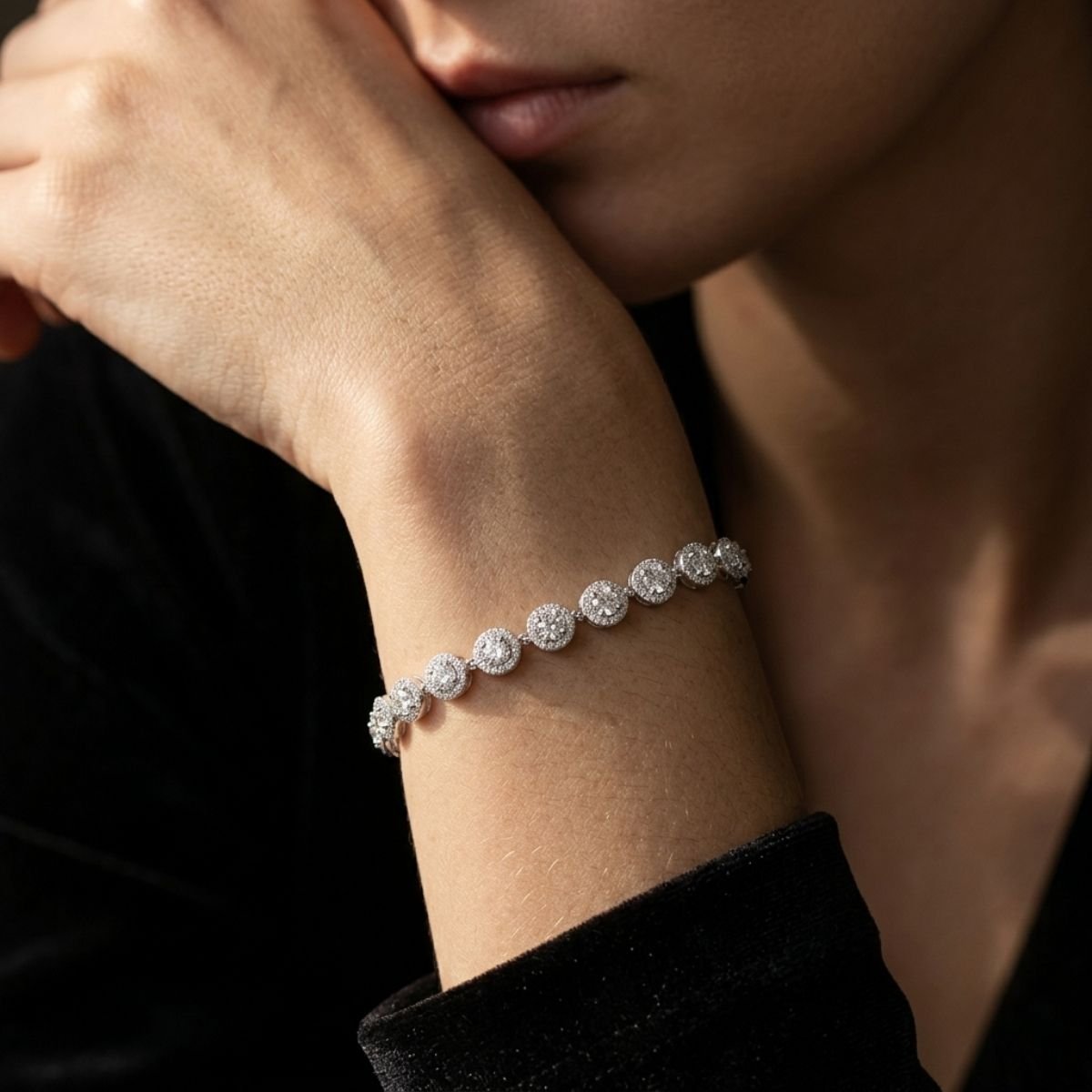 Pulseira Riviera Elos Redondos em Prata 925