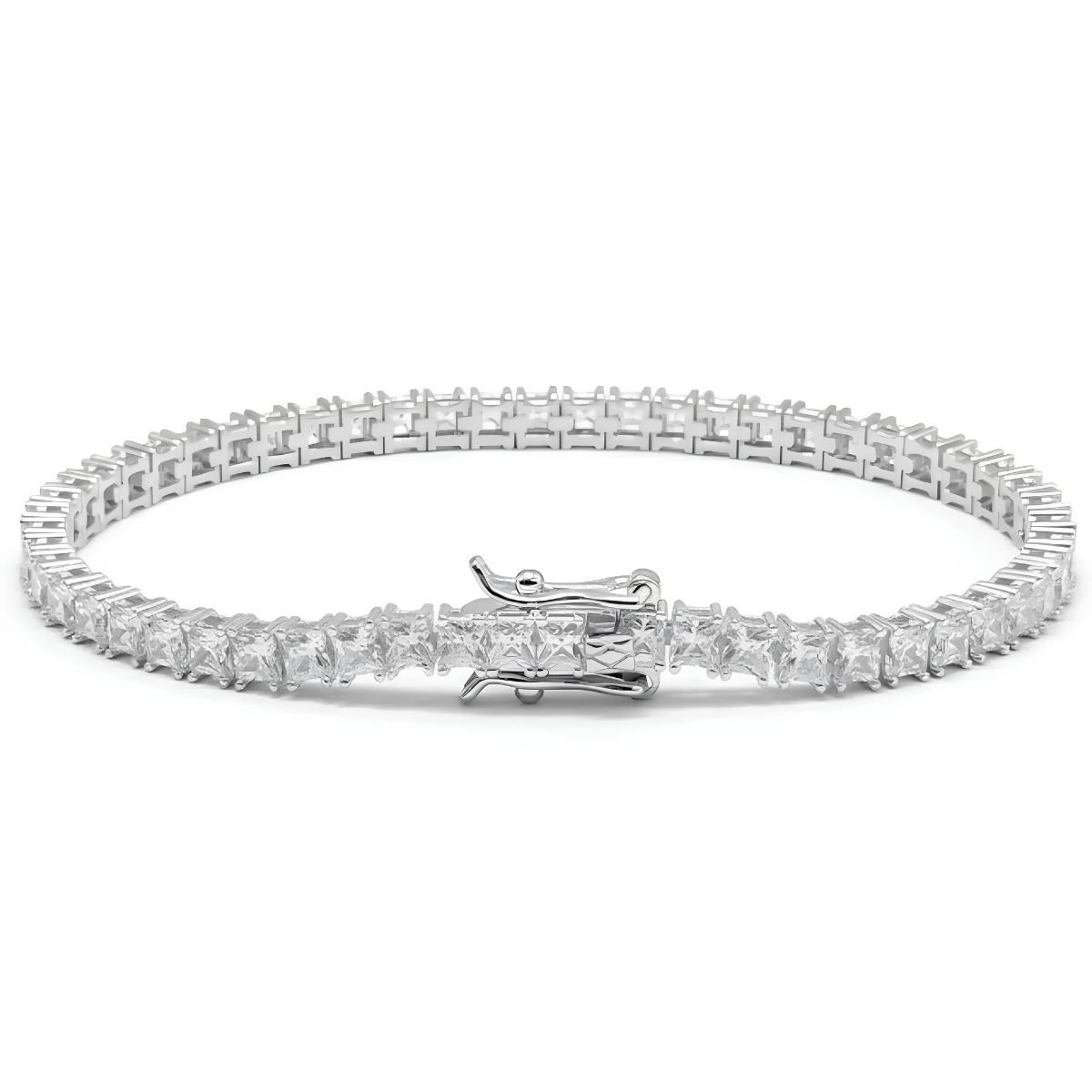 Pulseira Riviera Quadrada em Prata 925