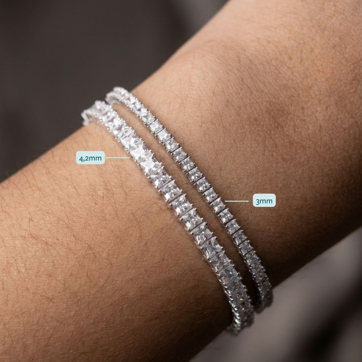 Pulseira Riviera Quadrada em Prata 925