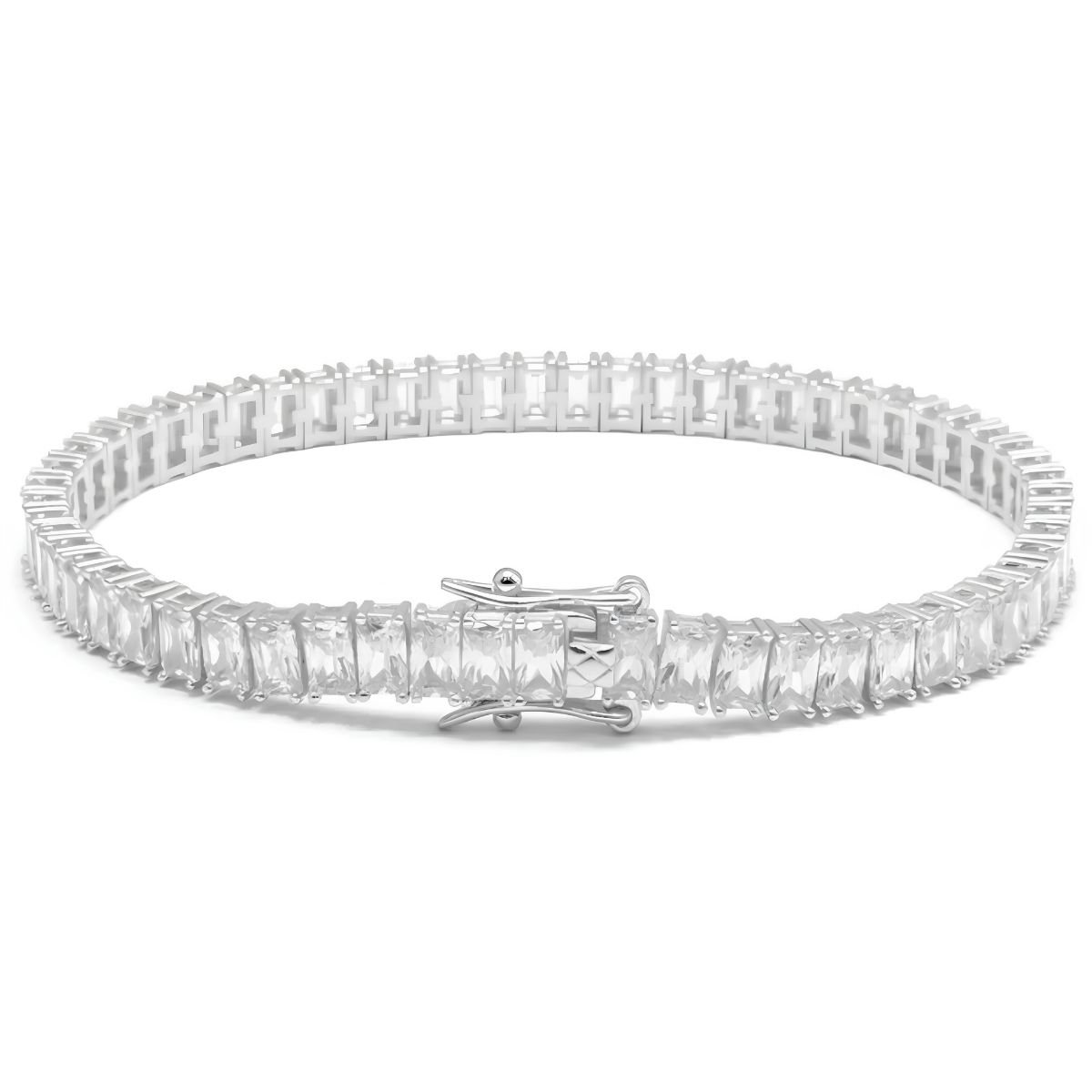 Pulseira Riviera Retangular Cristal 6mm em Prata 925